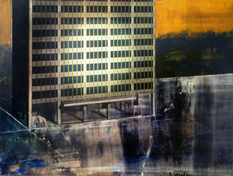 'Mega Block A', Oil on Panel, 3ft x 4ft, 2010.