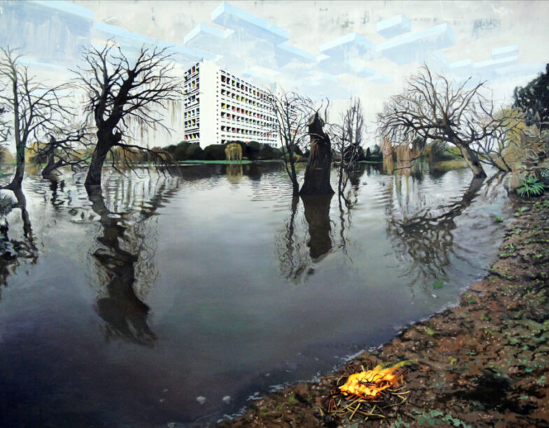 'The Drowned World', Oil on Panel, 5.5ft x 7ft, 2016