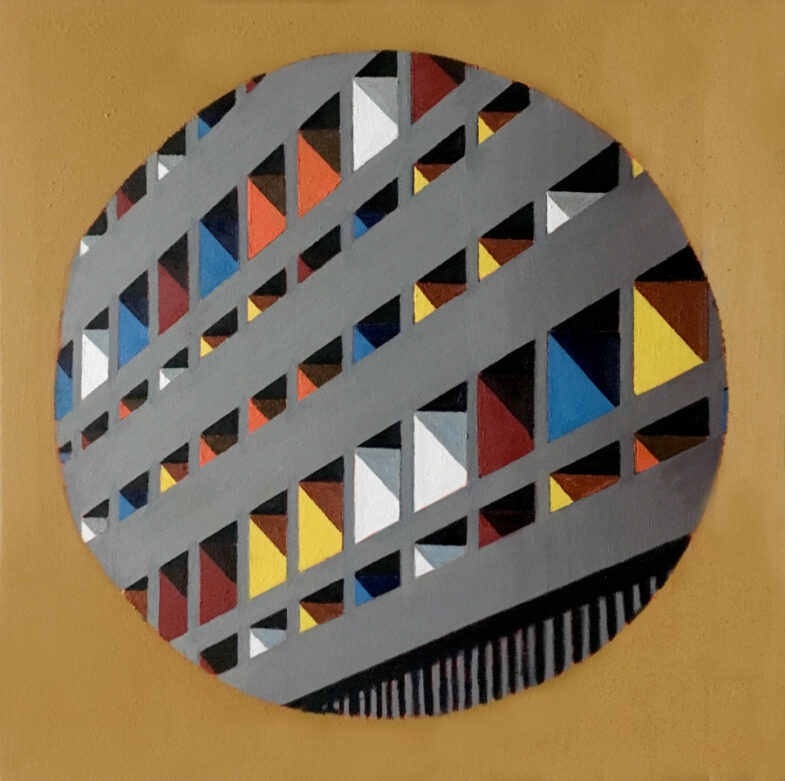 'High Densities', 2ft x 2ft, Oil on Canvas, 2017.