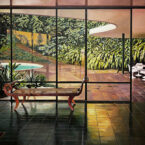 'Niemeyer's Home (Vernacular)', Oil on Canvas, 5.5ftx7ft, 2022.