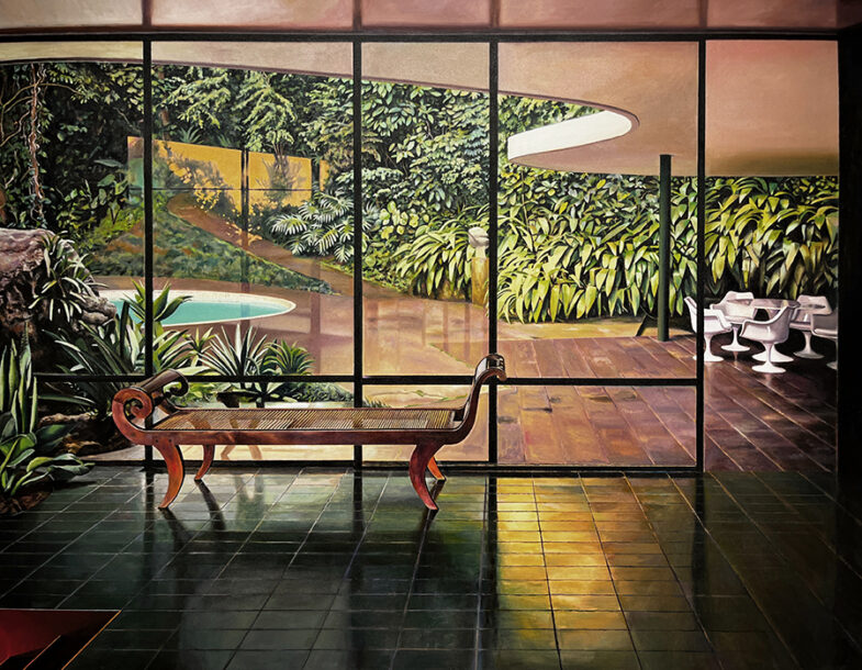 'Niemeyer's Home (Vernacular)', Oil on Canvas, 5.5ftx7ft, 2022.
